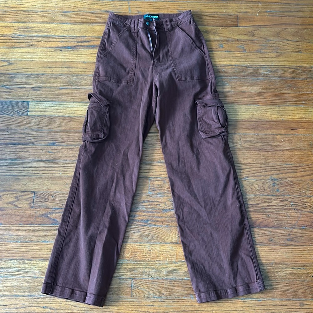 Brown fashion nova cargo pants